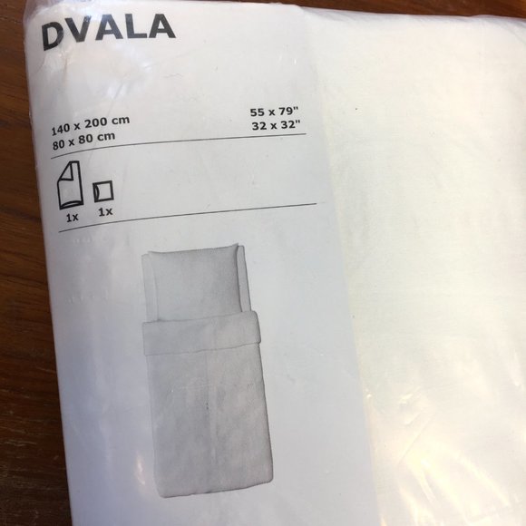 Ikea DVALA White Twin Duvet Cover w/ Pillowcase NWT - Picture 1 of 9